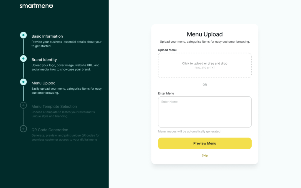 SmartmenuAI sixth step